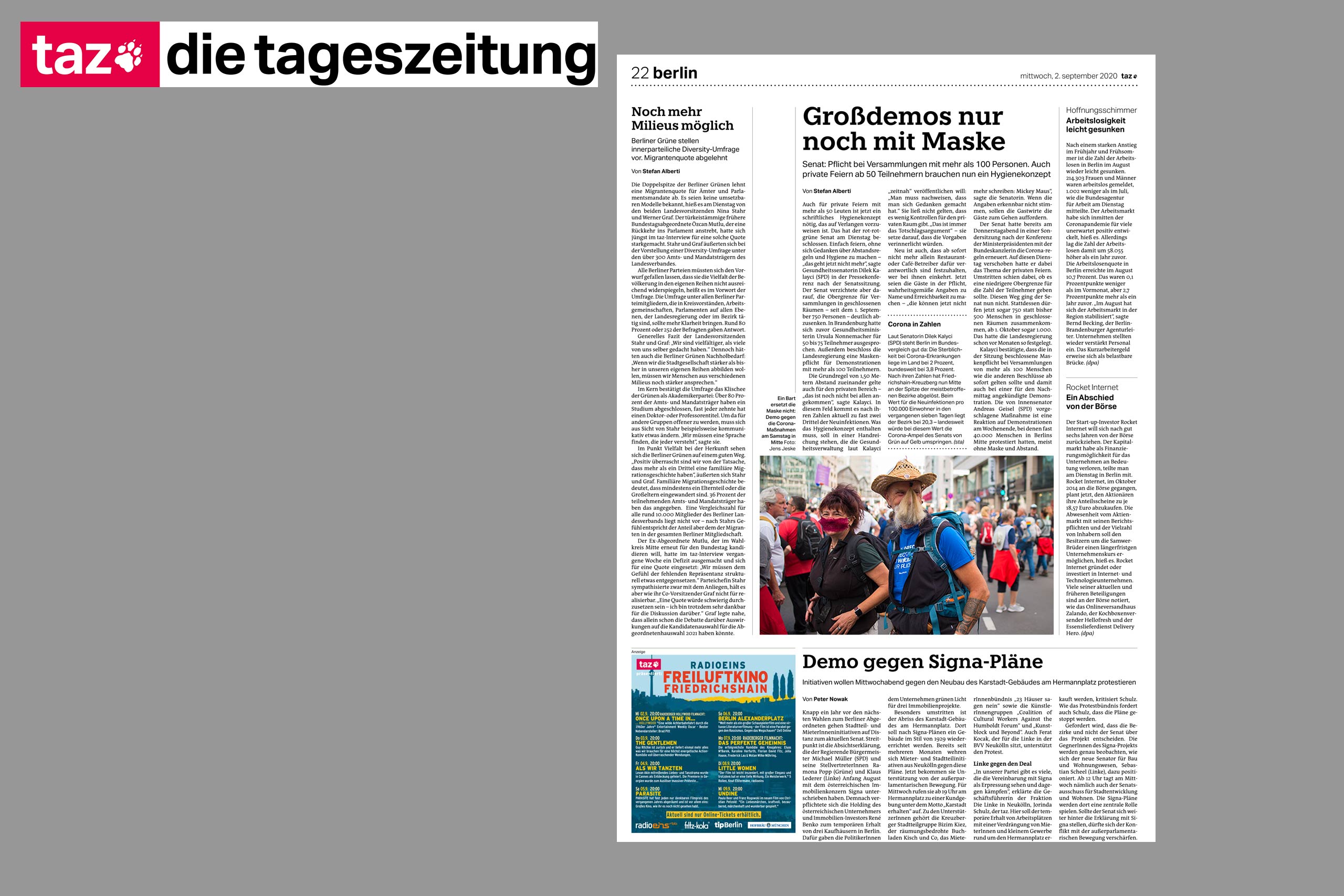 2020 taz maskengegner